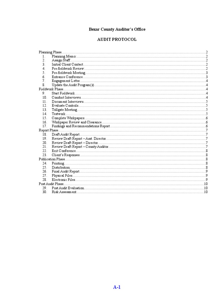 Handout 14 - Audit Protocol | PDF | Financial Audit | Internal Control