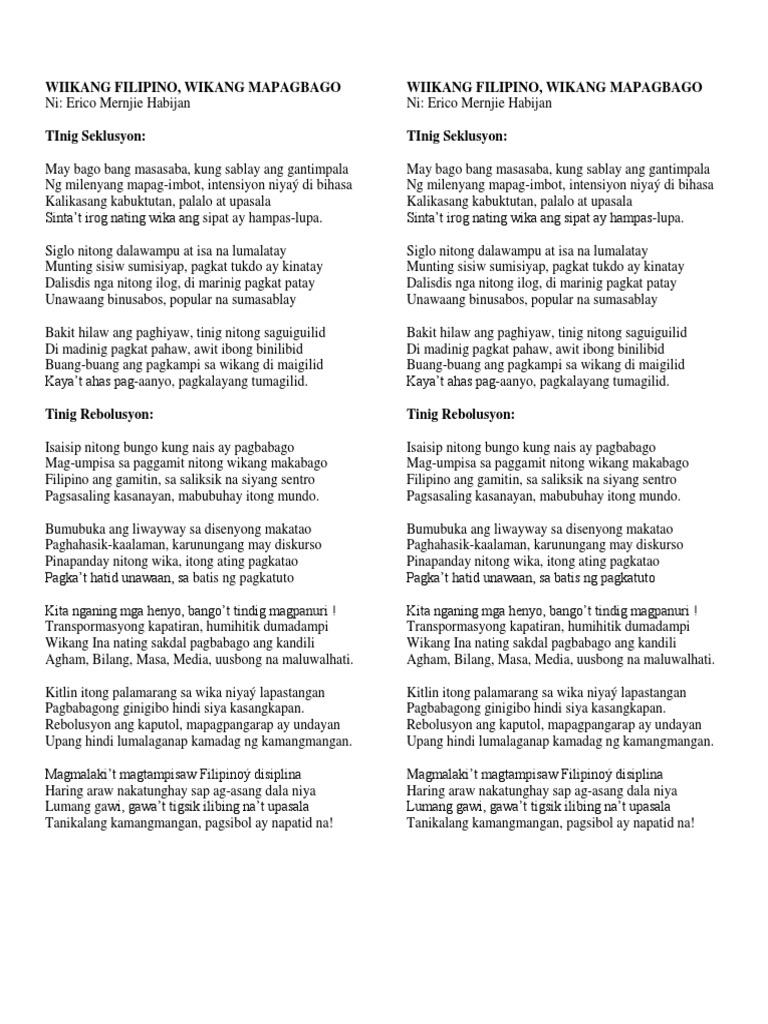 Piyesa Sa Sabayang Pagbigkas | PDF