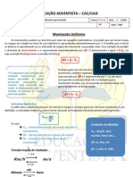 Lista de Exercícios Movimento Uniforme e Variado Cinemática