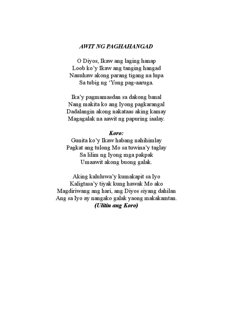 Awit Ng Paghahangad Pdf