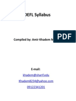 TOEFL Course Syllabus Compiled by Amir Khadem