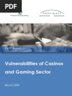 Vulnerabilities of Casinos and Gaming Sector