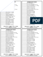Estimation Sheet Estimation Sheet: Melquesedic O. Mimay /jessie C. Morre Melquesedic O. Mimay /jessie C. Morre