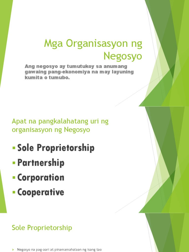 Mga Organisasyon NG Negosyo | PDF