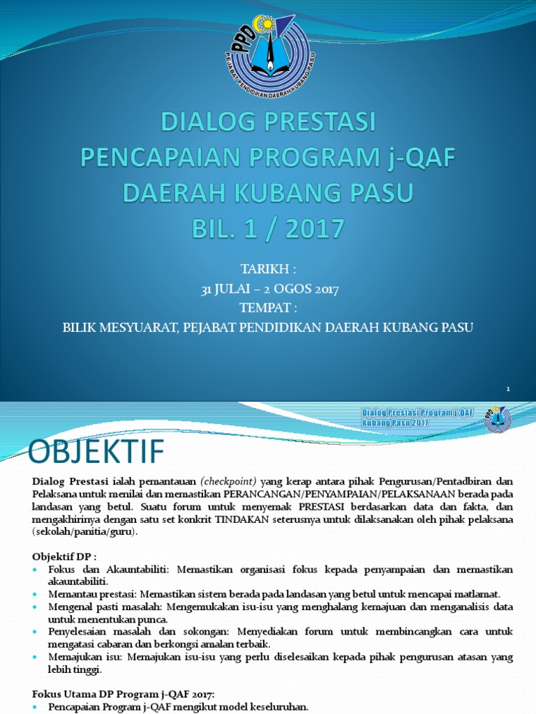 Dialog Prestasi Program Jqaf Bil 1 2017 Pdf