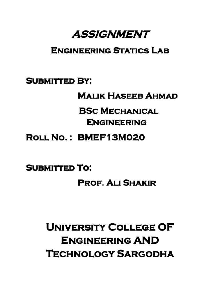 Engineering Statics Lab Report | PDF