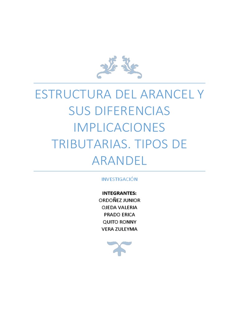 Estructura Del Arancel | PDF | Arancel | aduana