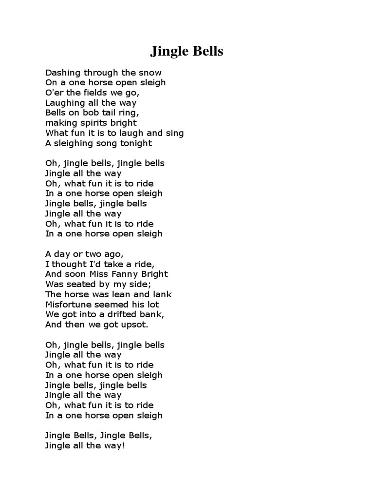 Jingle Bells Lyrics | PDF