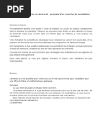 Lettre d'Encadrement