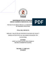 Análisis y selección de proceso de secado de cacao y diseño de prototipo de secador (40