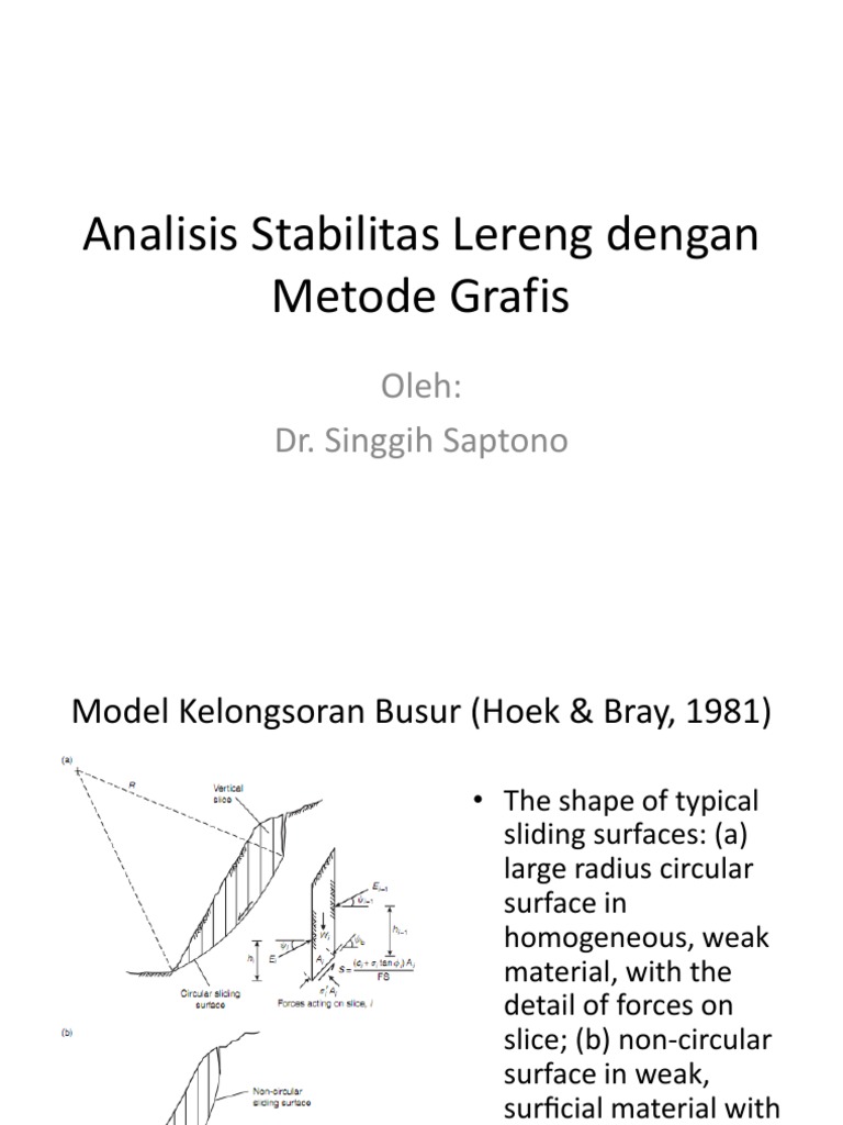 Geoteknik Analisis Stabilitas Lereng Dengan Metode Grafis Pdf