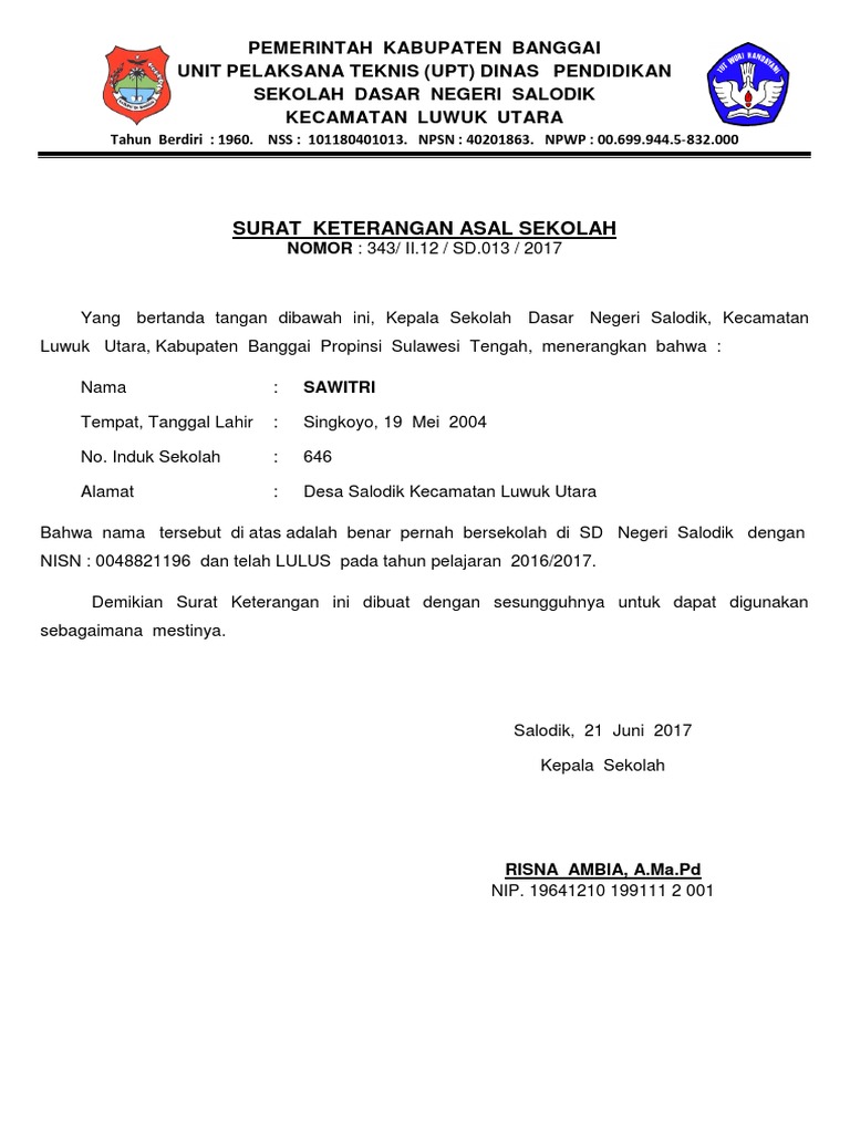 Sekolah Asal Asli