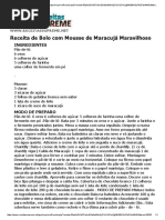 Bolo Com Mouse de Maracujá