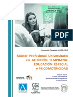 Máster Profesional Universitario en Atención Temprana: Psicomotricidad Educación Especial y