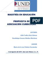 PROPUESTA DE ADECUACIÓN CURRICULAR 