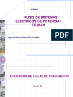 Análisis de sistemas eléctricos de potencia I - Operación de líneas de transmisión
