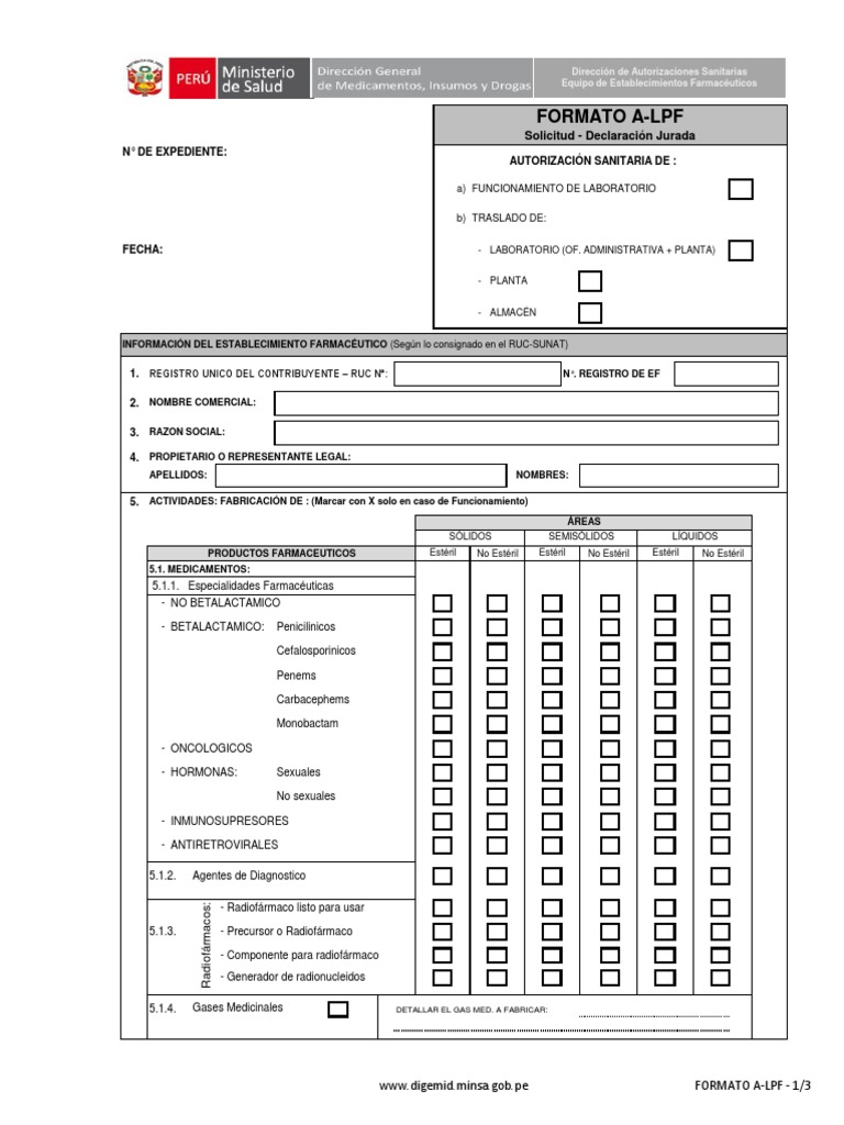 Formato A LPF | PDF | Farmacéutico | Calidad (comercial)