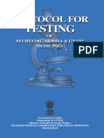 PROTOCOL FOR TESTING AYURVEDIC, SIDDHA & UNANI MEDICINES by  Dr. D.R. LOHAR, M.Sc., Ph.D