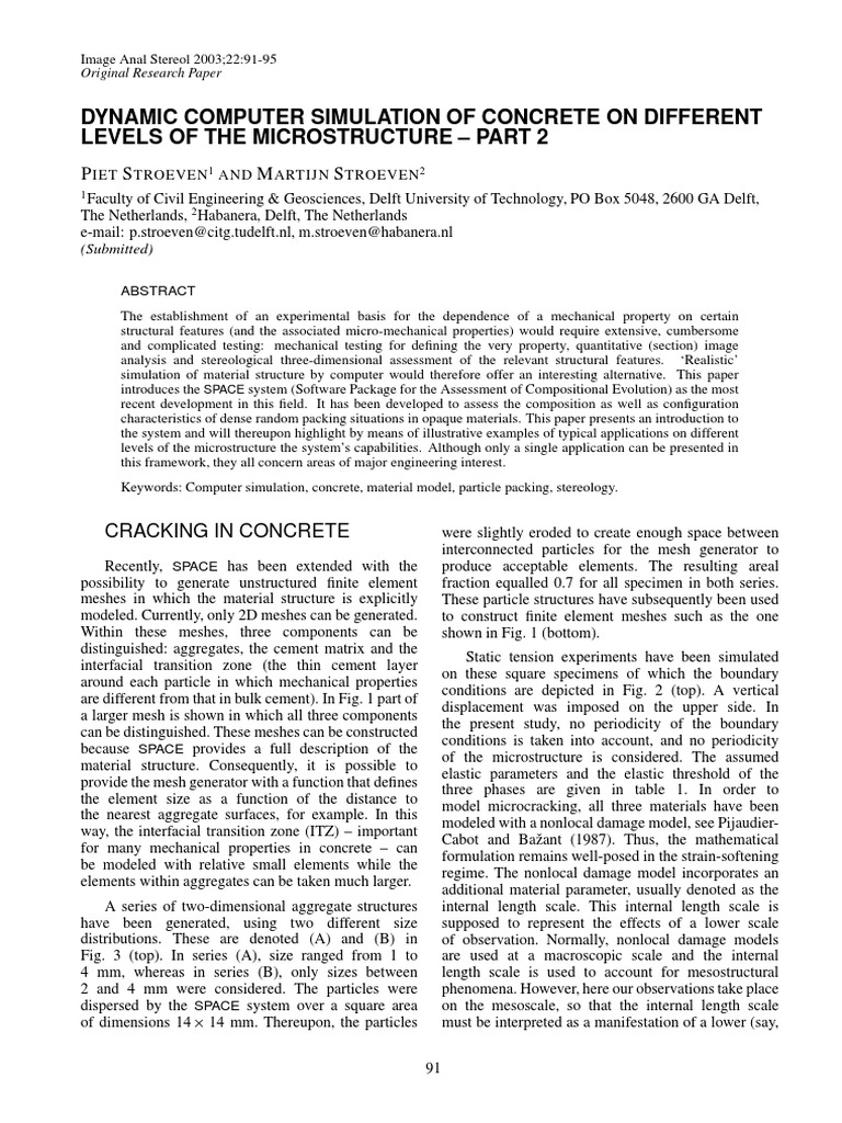 Dynamic Simulation of Concrete Microstructure | PDF | Porosity ...