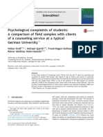 Psychological Complaints of Students A Comparison of Field Samples With Clients of A Counseling Service at A Typical German University