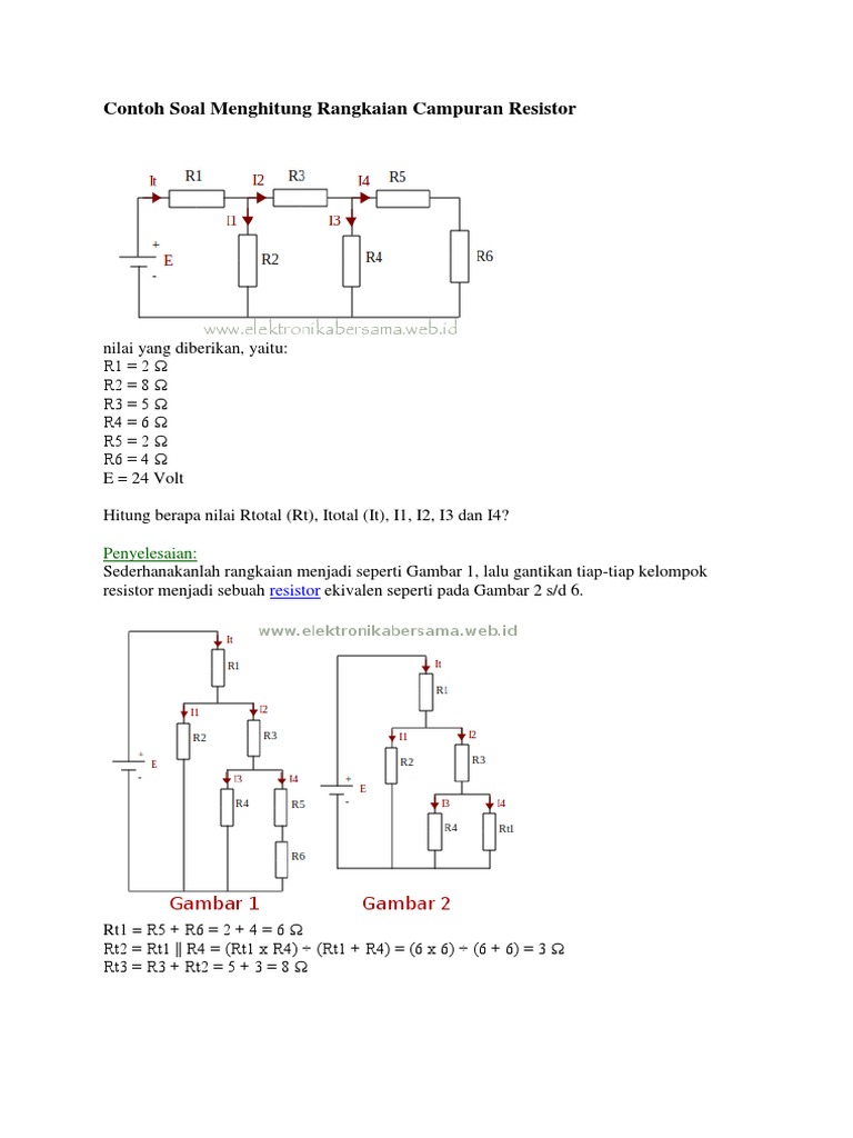 Contoh Soal Rangkaian Campuran Resistor docx Contoh Soal Rangkaian Campuran Resistor docx