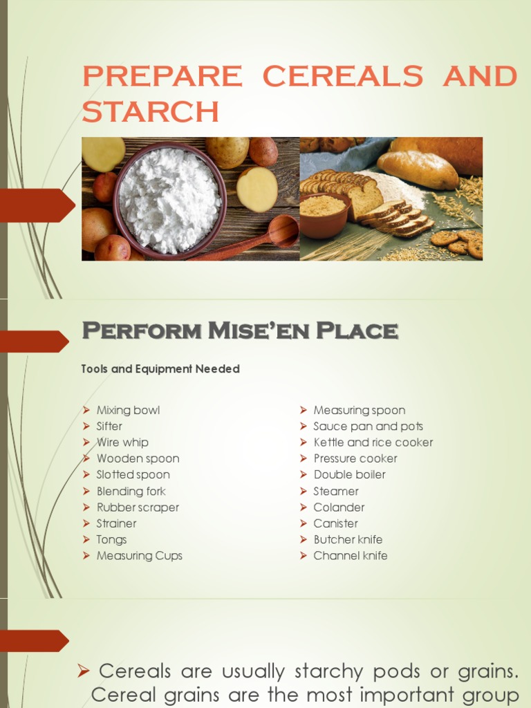 Starch and Cereals Starch Pasta