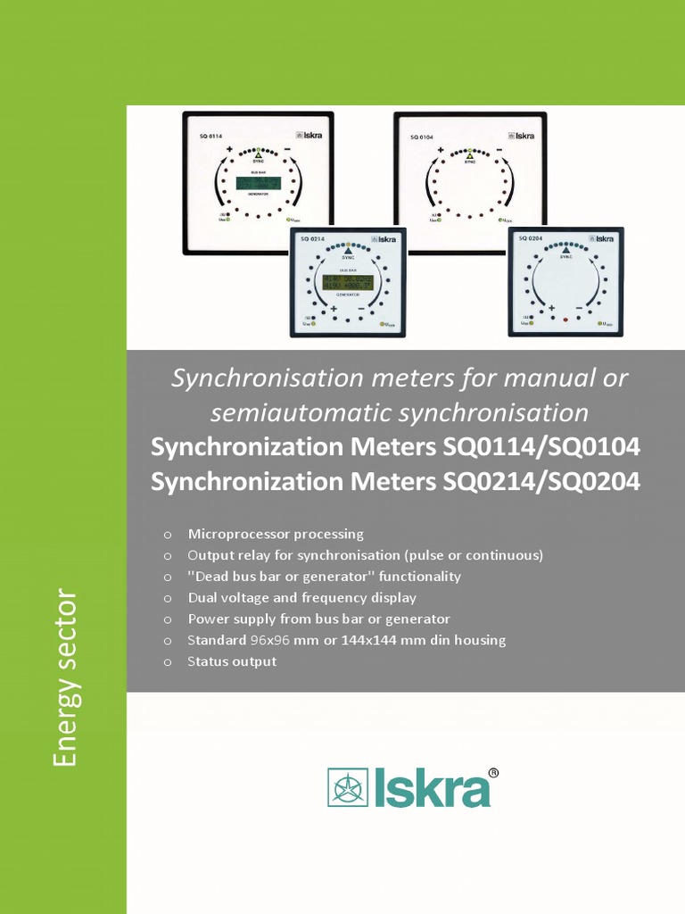 ISKRA Synchronization Meters Overview | PDF | Relay | Power Supply