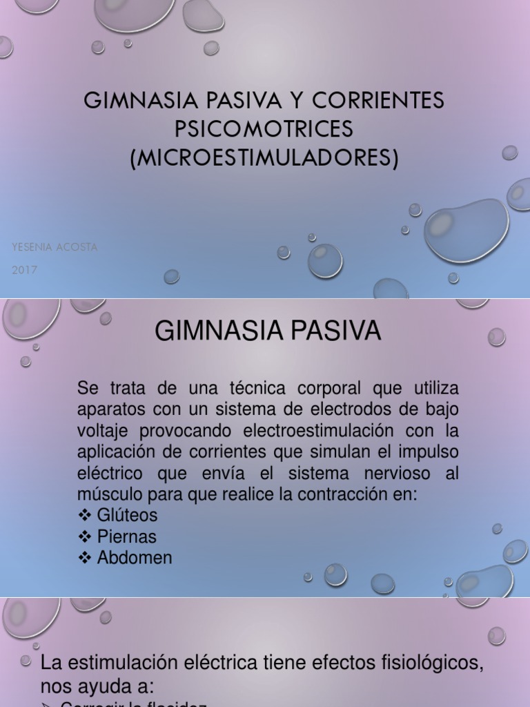 Gimnasia Pasiva Y Corrientes Psicomotrices Microestimuladores Nervio Musculo