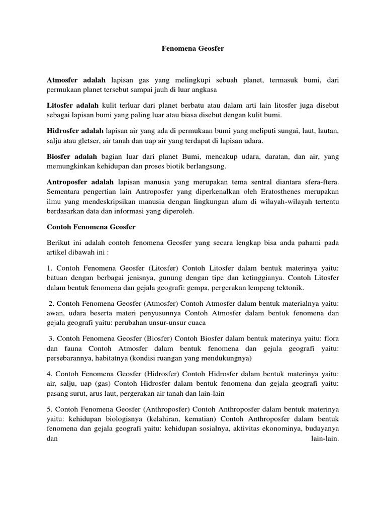 Contoh Fenomena Geosfer Pdf