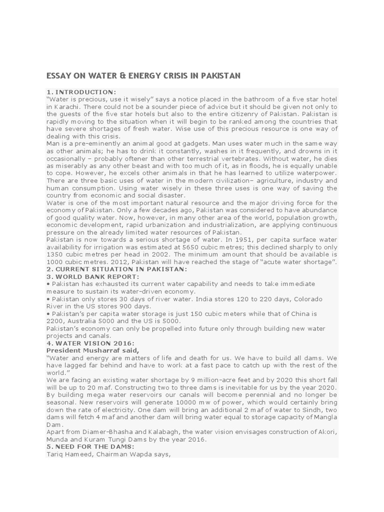 essay on water resources
