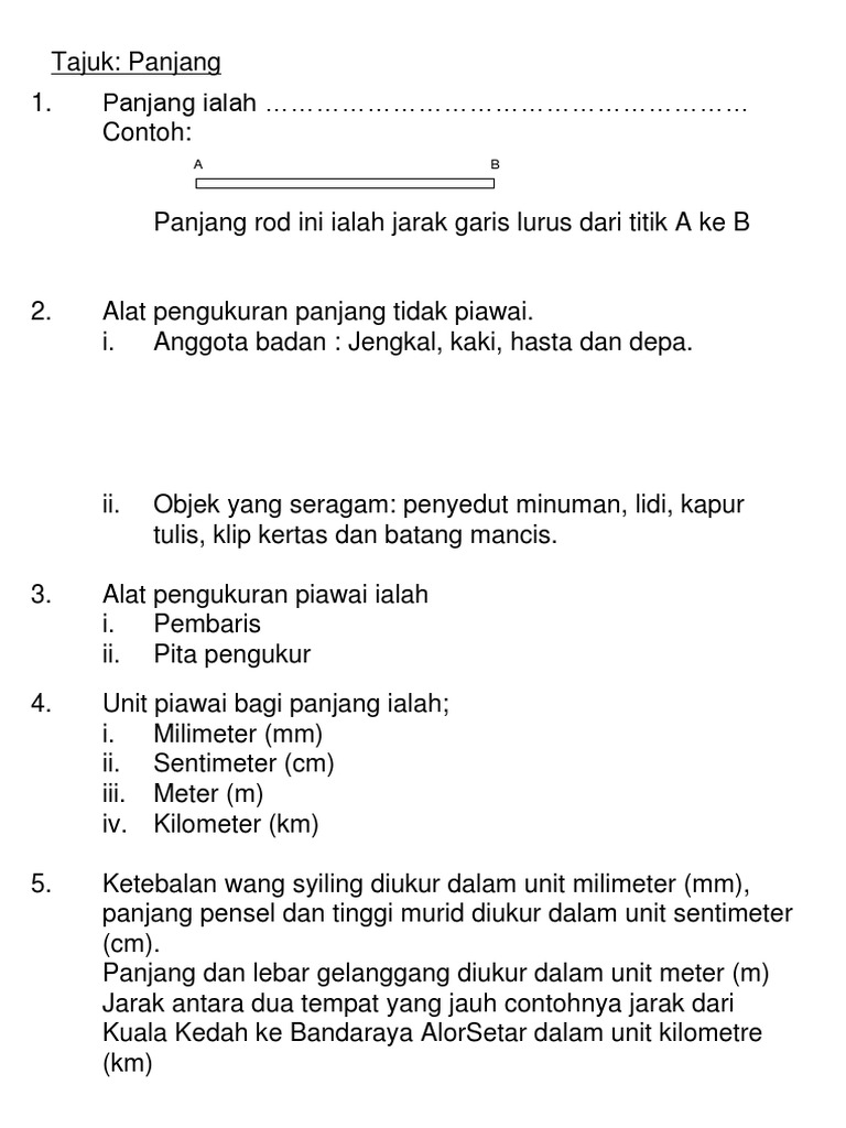 Ukuran Panjang Tahun 4 Pdf
