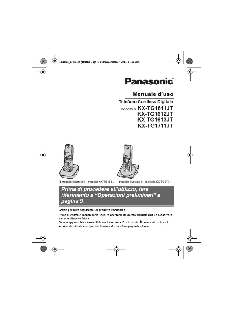 Panasonic KX - TG 1611 JT | PDF