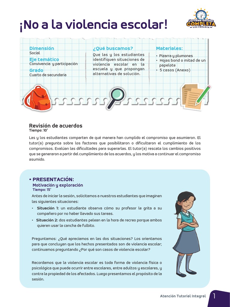 Tutoria. No a La Violencia Escolar | Violencia | Sicología y ciencia