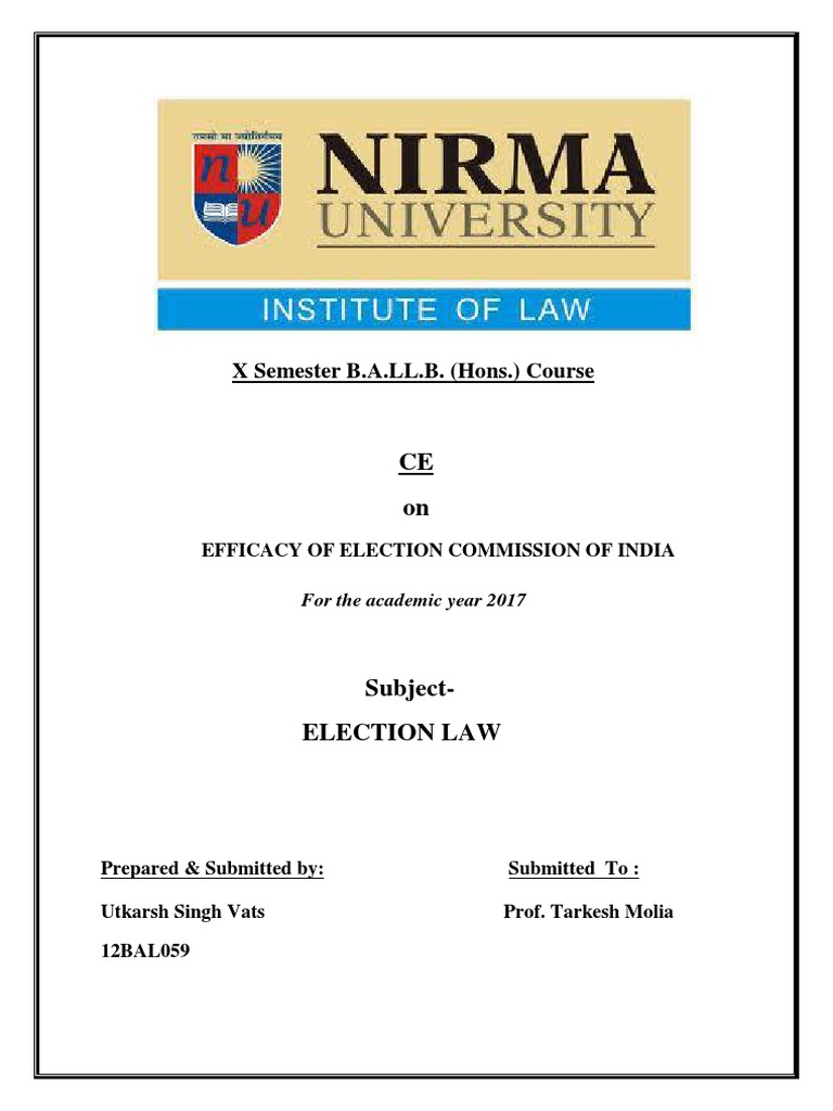 Efficacy of Election Commission of India | Government ...