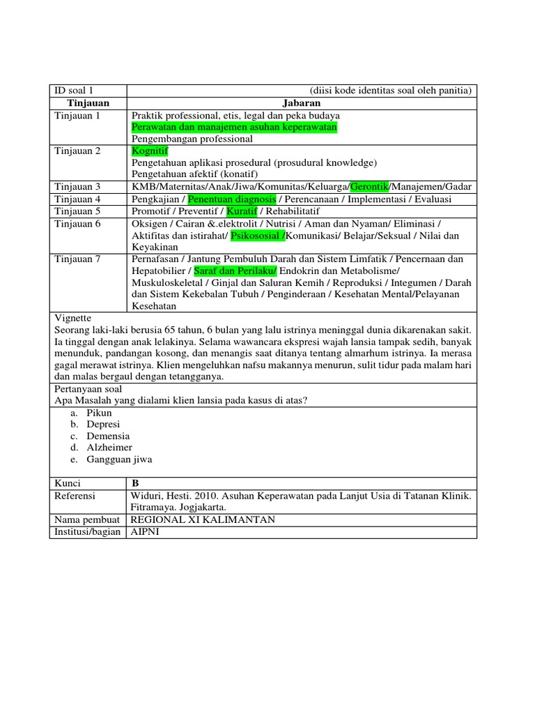 Soal Keperawatan Gerontik Komunitas Keluarga