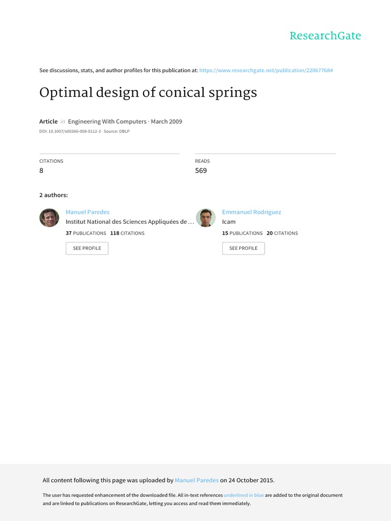 Conical Spring Design Optimization | PDF | Mathematical Optimization ...