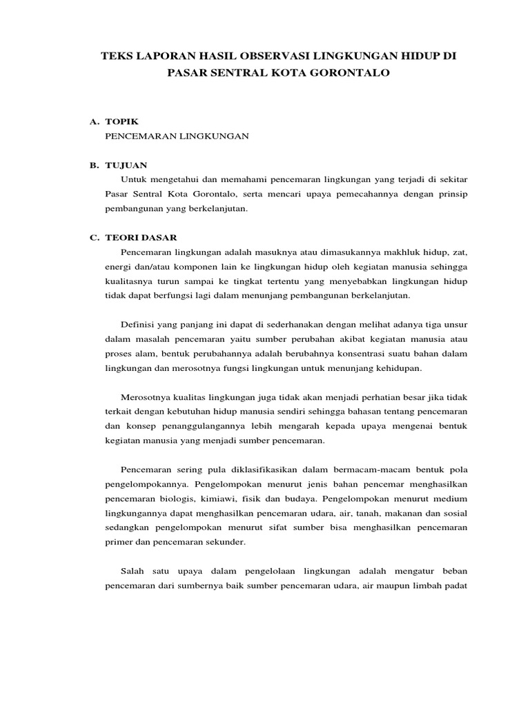 319150803 Contoh Teks Laporan Hasil Observasi Lingkungan Hidup