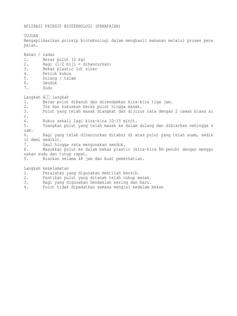 Aplikasi Prinsip Bioteknologi Penapaian Pdf