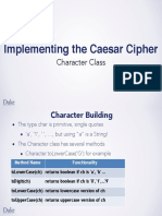 Implementing The Caesar Cipher: Character Class