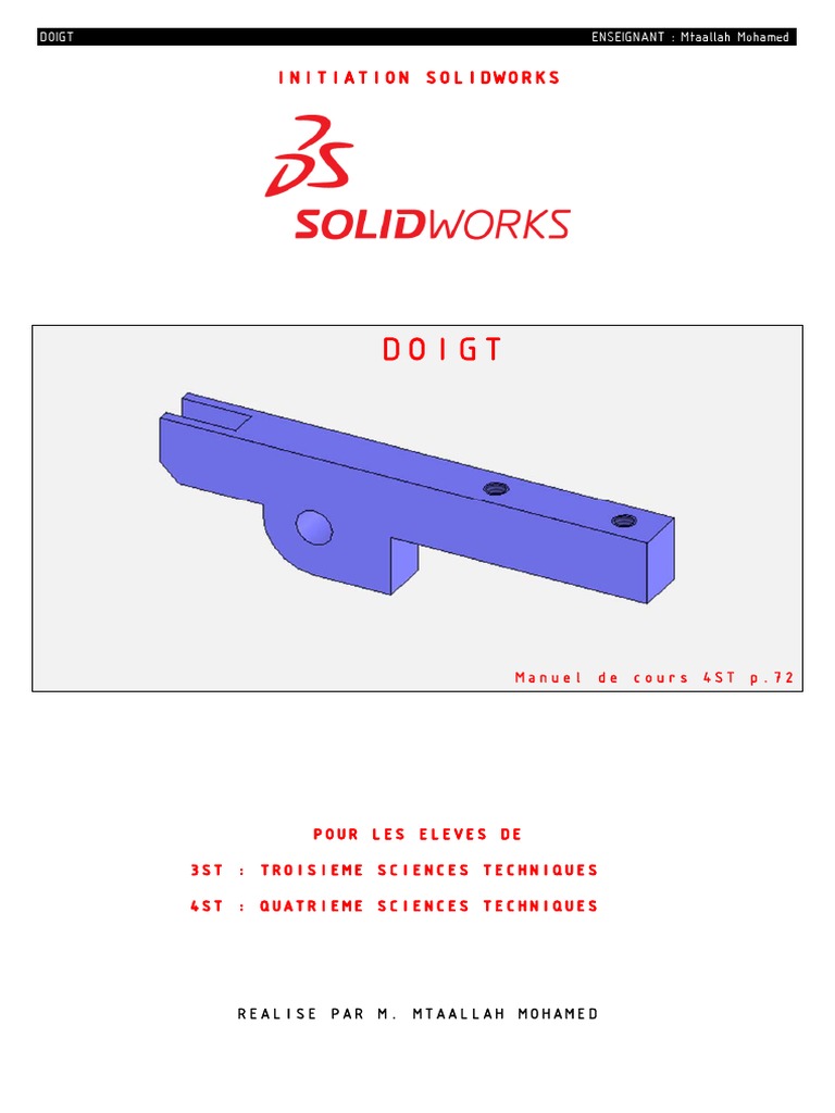 Initiation à SolidWorks pour 3ST/4ST | PDF | Logiciel | Informatique et ...