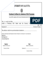 PHD Enrollment Certificate