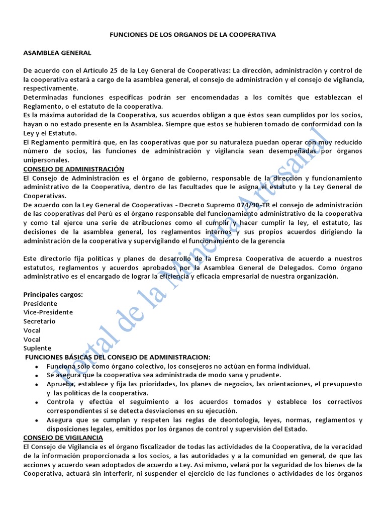 Estructura y funciones de cooperativas | PDF | Cooperativa | Regulación