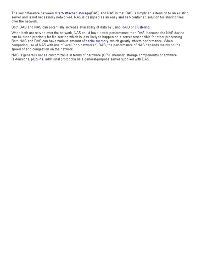DAS vs. NAS: Key Differences Explained | PDF | Art | Technology ...