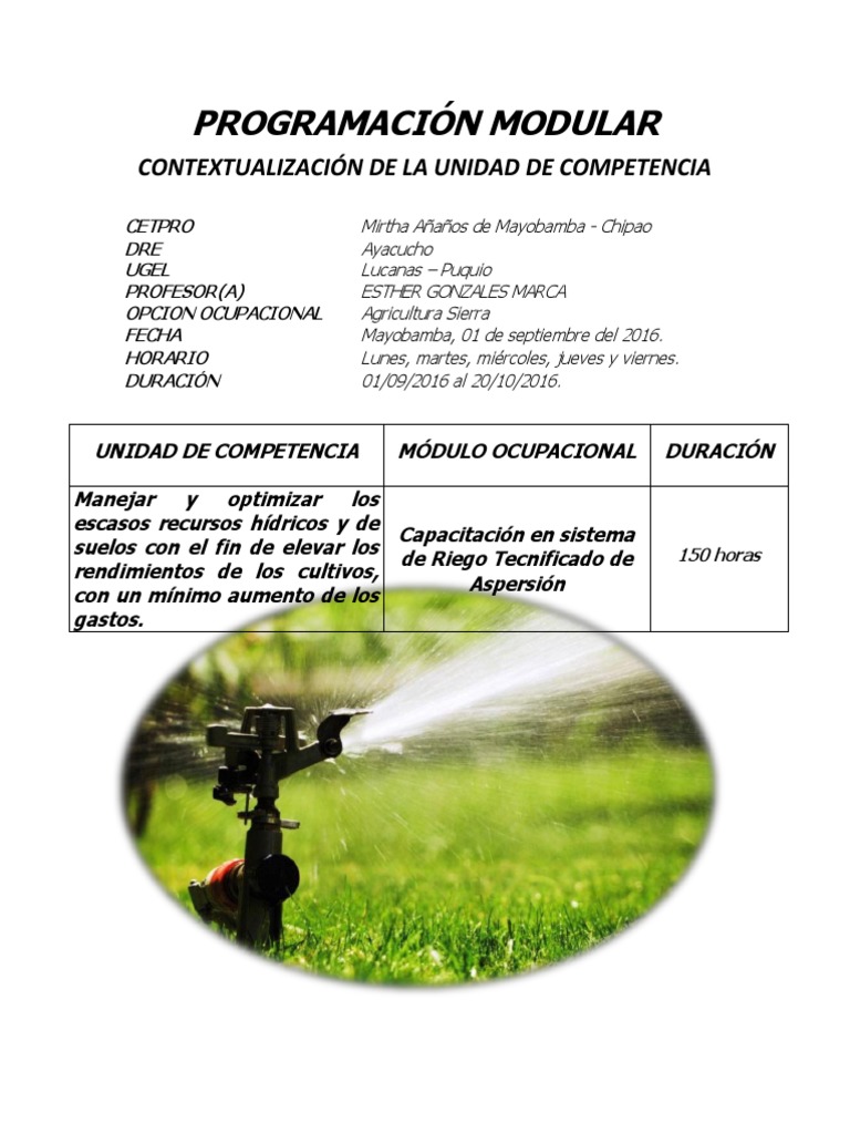 Modulo de Riego Tecnificado | PDF | Riego | Evapotranspiración