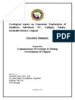 Gujarat Geological Report of Mudhvay Limestone Deposit Sub-block D - Executive Summary