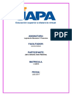 Tarea 4, Legislacion Monetaria y Financiera