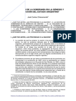 José Chiaramonte - La Cuestión de La Soberanía en La Génesis y Constitución Del Estado Argentino