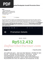 Bukti Bonus Penghasilan - Pendapatan Insentif Promotion Driver Uber - Daftar Uber Partner-Driver Online PDF