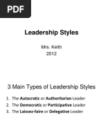 Leaderships Styles Powerpoint