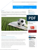 El Juego Limpio Es Letra Muerta en El Fútbol